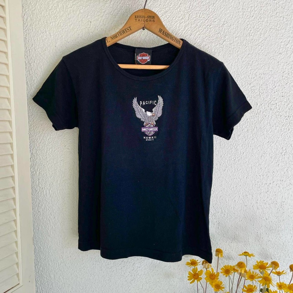 Vintage 90s Pacific Hawaii baby tee by Harley Davidson